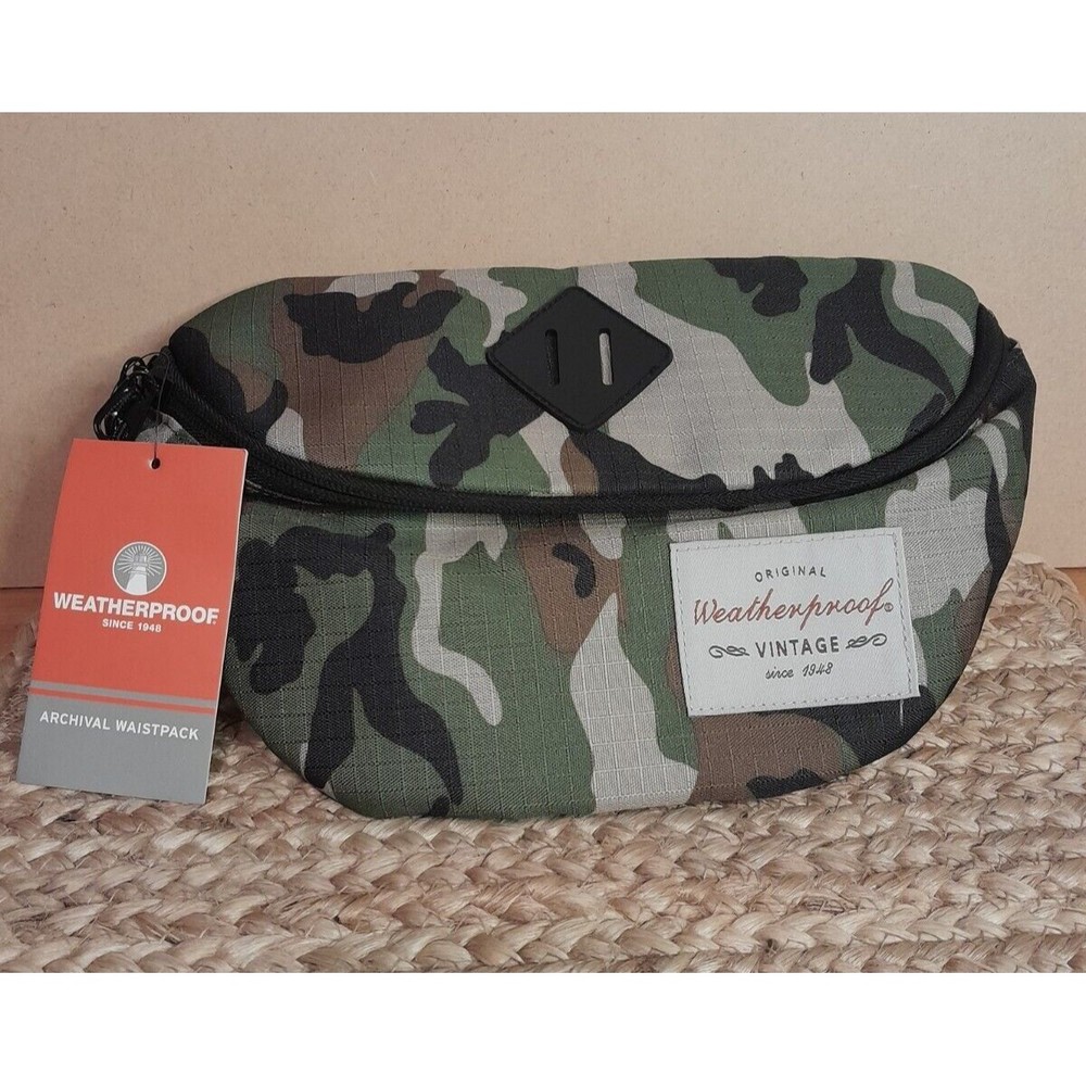 Original Weatherproof Vintage Camo Waist Pack Bag Camping Hiking Everyday